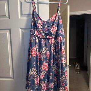 Torrid Blue and Pink Floral Dress